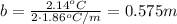 b = \frac{2.14^oC}{2\cdot 1.86^oC/m} = 0.575 m