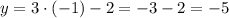 y=3\cdot (-1)-2=-3-2=-5
