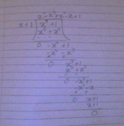 5. which polynomial is equal to (x^5+ 1) divided by (x + 1)?  axa - x3 .x² - x + 1. b x - x² + x² -