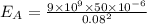 E_{A}=\frac{9\times 10^{9}\times 50\times 10^{-6}}{0.08^{2}}