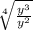 \sqrt[4]{\frac{y^{3}}{y^{2}}}