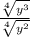 \frac{\sqrt[4]{y^{3}}}{\sqrt[4]{y^{2}}}