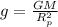 g = \frac{GM}{R_p^2}