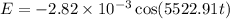 E=-2.82\times10^{-3}\cos(5522.91 t)