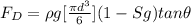 F_D = \rho g [\frac{\pi d^3}{6}] ( 1 -Sg) tan \theta