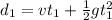 d_1 = vt_1 + \frac{1}{2} gt_1^2