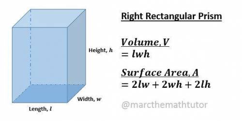 What is the volume of a rectangular prism with length 12 in., height 16 in., and width 13 in.?  v=lw