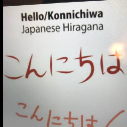 What is the written form for konichiwa in hiragana japanese?