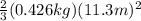 \frac{2}{3}(0.426kg)(11.3m)^2