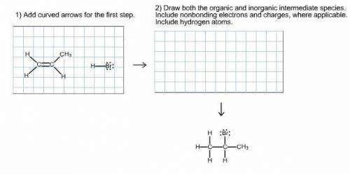Draw both the organic and inorganic intermediate species. include nonbonding electrons and charges,