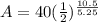 A=40(\frac{1}{2})^{\frac{10.5}{5.25}}