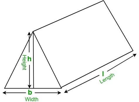How much material is needed to construct a triangular tent that is 16 feet wide, 6 feet tall, and 12