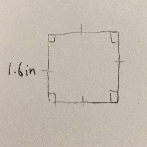 Find the perimeter or circumference. use π = 3.14 when needed. a square with side 1.6 in.