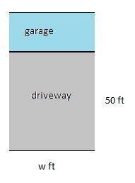 Acustomer wants a driveway with a total area of 900 ft2. the garage sits back from the road 50'. how