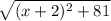 \sqrt{(x+2)^2+81}