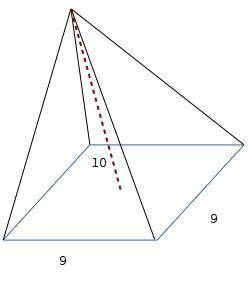 Will mark brainliest pleassse  someone pyramid a is a square pyramid with a base side length of 9 in