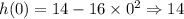 h(0)=14-16\times 0^2\Rightarrow 14