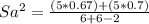 Sa^{2} = \frac{(5*0.67)+ (5*0.7)}{6+6-2}