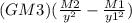 (GM3)(\frac{M2}{y^{2}} -\frac{M1}{y1^{2}})