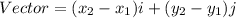 Vector=(x_2-x_1)i+(y_2-y_1)j