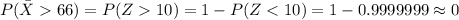 P(\bar X 66)=P(Z10)=1-P(Z