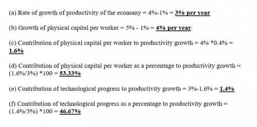 The economy has grown by 4% per year over the past 30 years. during the same period the labor force
