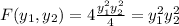 F(y_1,y_2) = 4\frac{y_1^2y_2^2}{4} = y_1^2y_2^2