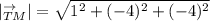 |^{\to}_{TM}|=\sqrt{1^2+(-4)^2+(-4)^2