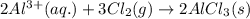 2Al^{3+}(aq.)+3Cl_2(g)\rightarrow 2AlCl_3(s)