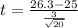 t=\frac{26.3-25}{\frac{3}{\sqrt{20} } }