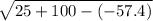 \sqrt{25+100-(-57.4)}
