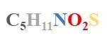 Write the formula for methionine (red = o, gray = c, blue = n, yellow = s, ivory = h).express your a