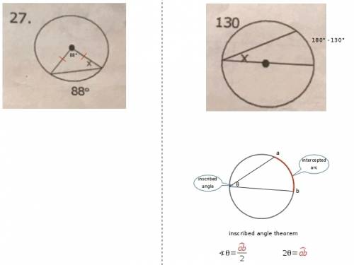 How do u do question 27 and 29. find the measure of angle x?