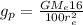g_p = \frac{GM_e 16}{100 r_e^2}