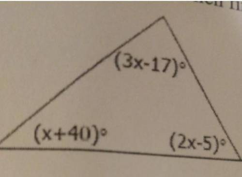 Find xandeach of theinterior angles.