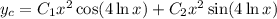 y_c=C_1x^2\cos(4\ln x)+C_2x^2\sin(4\ln x)