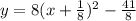 y=8(x+\frac{1}{8} )^{2} -\frac{41}{8}
