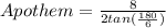 Apothem =  \frac{8}{2 tan ( \frac{180}{6} )}