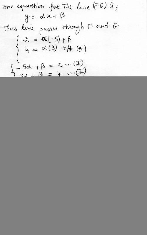 Determine the shortest distance from the point e(1, -4) to the line through points f(-5, 2) and g(3,