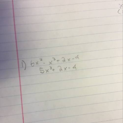 Express the polynomial 6x^3-x^3+2x-4 in standard form.
