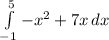 \int\limits^5_{-1} {-x^2+7x} \, dx