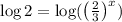 \log 2=\log(\left(\frac{2}{3}\right)^x)