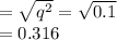 = \sqrt{q^{2} } = \sqrt{0.1} \\= 0.316
