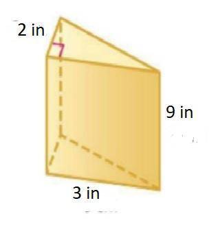 Amanda has a shipping box in the shape of a triangular prism. it is 9 inches tall with a triangular
