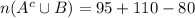 n(A^c\cup B)=95+110-80