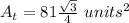 A_t=81\frac{\sqrt{3}}{4}\ units^2