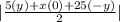|\frac{5(y)+x(0)+25(-y)}{2}|