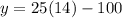 y=25(14)-100