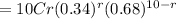 =10Cr (0.34)^r(0.68)^{10-r}