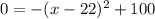 0=-(x-22)^{2}+100